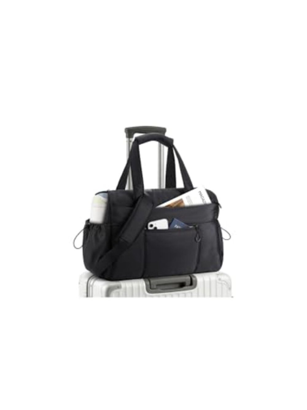 Quilted Puffer Duffle Bag, Lightweight Weekender Overnight Travel with Wet